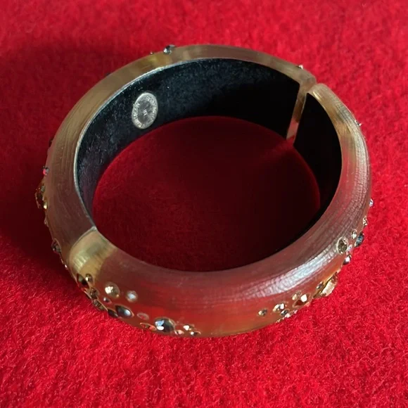 Alexis Bittar Lucite Crystal Hinged Bangle Bracelet*